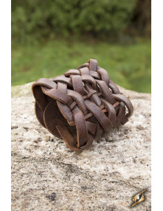 Bracelet tressé en cuir marron celtique 2