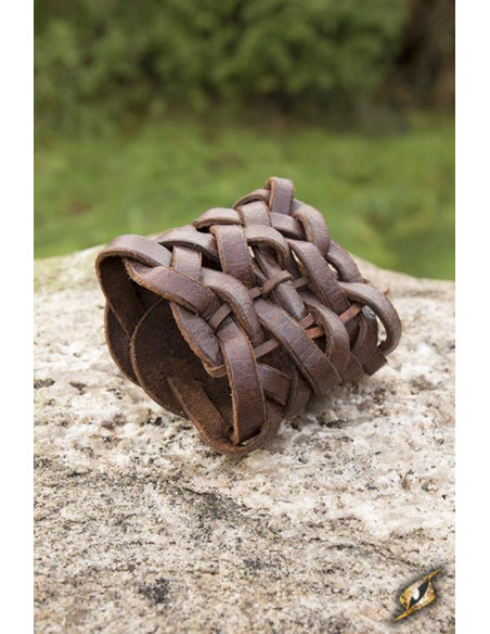 Bracelet tressé en cuir marron celtique