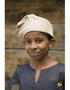 Casquette médiévale pour enfant modèle Sammy, couleur beige