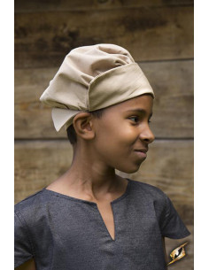 Casquette médiévale pour enfant modèle Sammy, couleur beige 2