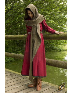 Capuche avec châle médiéval modèle Altaïr vert