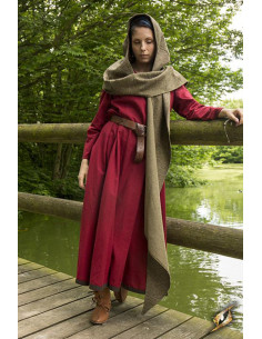 Capuche avec châle médiéval modèle Altaïr vert 2