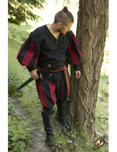 Pantalon mercenaire Lansquenet, noir-rouge 2