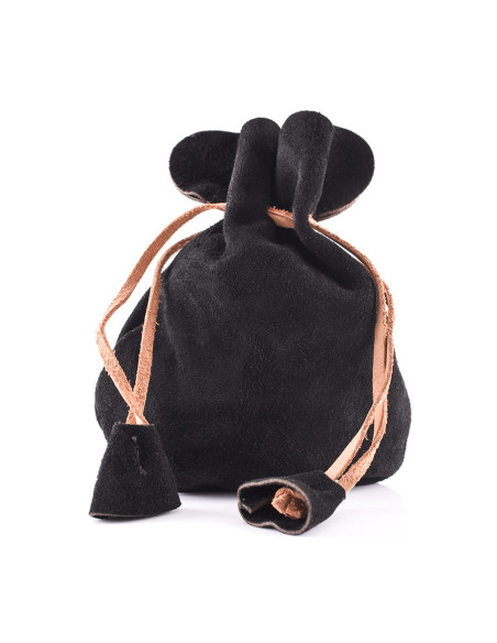 Petit porte-monnaie en cuir suédé,...