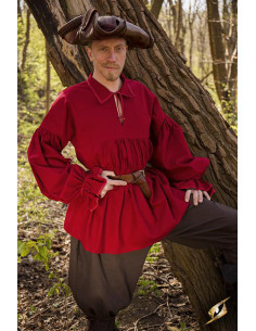 Chemise en coton Renaissance Aramis, rouge foncé
