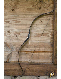 Arc médiéval noir de luxe pour cheval. Corde 115 cm.