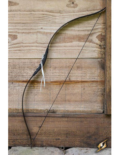 Arc médiéval noir de luxe pour cheval. Corde 88 cm.