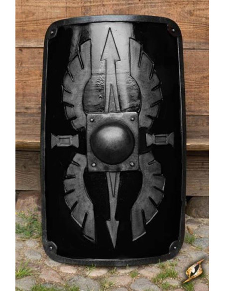 Bouclier en latex Scutum romain noir,...