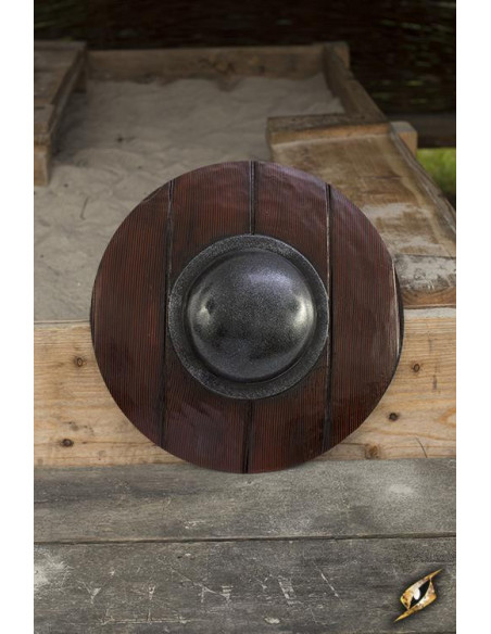 Bouclier rond, imitation bois, pour...
