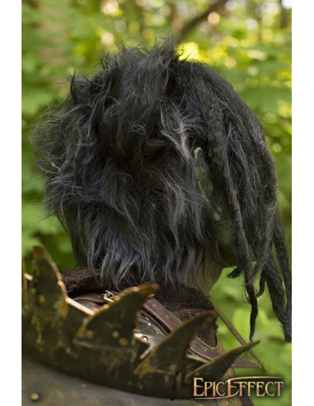 Masque vert Brute Orc avec cheveux