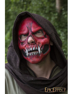 Masque facial crâne sanglant rouge