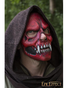 Masque facial crâne sanglant rouge 2