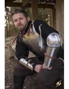 Brassards et coudes d'armure médiévale en acier 2