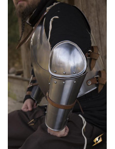 Brassards et coudes d'armure médiévale en acier