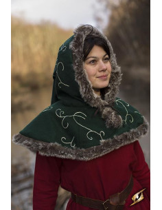Lacets de capuche médiévaux verts 2