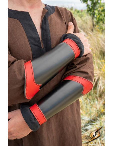 Bracelets de guerrier en noir-rouge,...