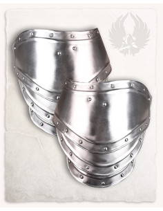 Épaulières médiévales Georg en acier poli