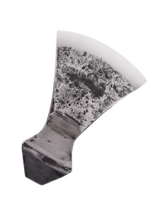 Tête de hache médiévale à tranchant marqué, finition...