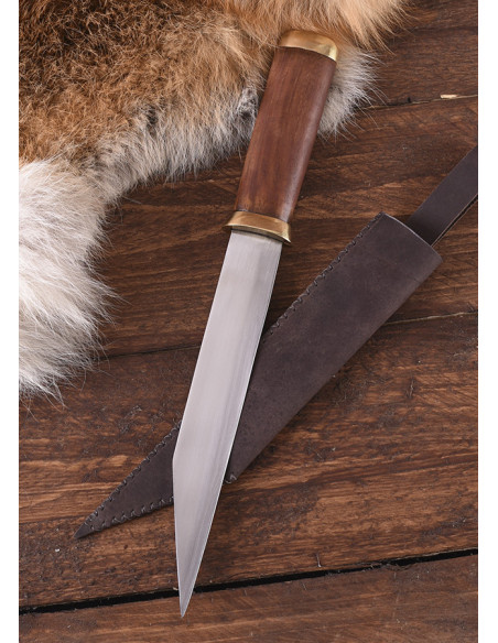 Couteau Seax lame acier carbone,...