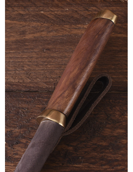 Couteau Seax lame acier damas,...