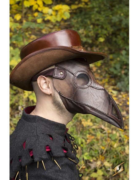 Masque Plague Doctor en marron