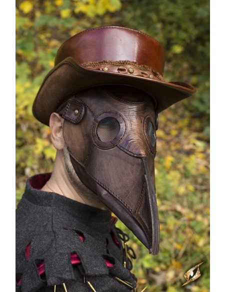 Masque Plague Doctor en marron
