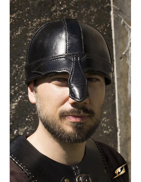 Casque spangenhelm médiéval en cuir...