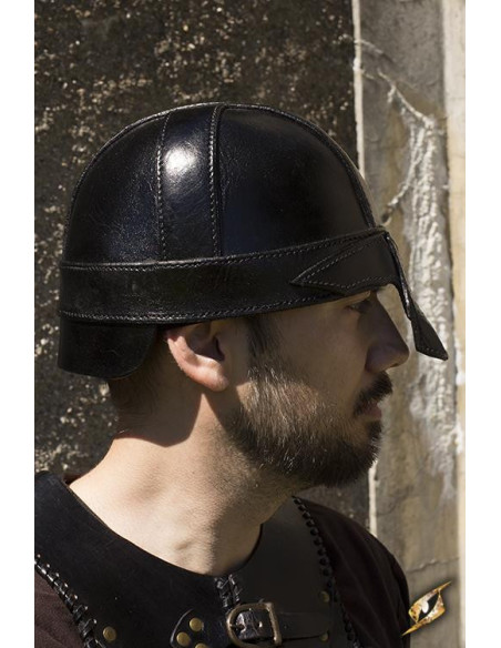 Casque spangenhelm médiéval en cuir...