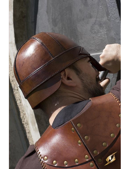 Casque spangenhelm médiéval en cuir...