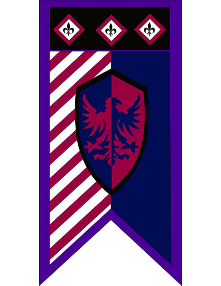 Bannière médiévale Aigle et fleur de...