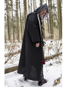 Robe de sorcier à capuche, noir-argent 2