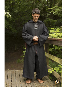 Robe médiévale noire de moine bénédictin