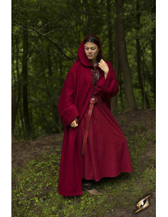 Tunique médiévale bénédictine rouge foncé femme 2