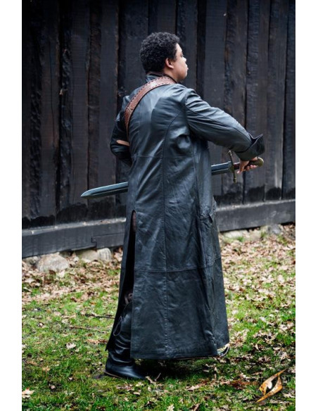Manteau long en cuir noir Hellsing