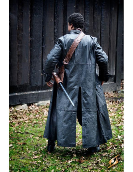 Manteau long en cuir noir Hellsing
