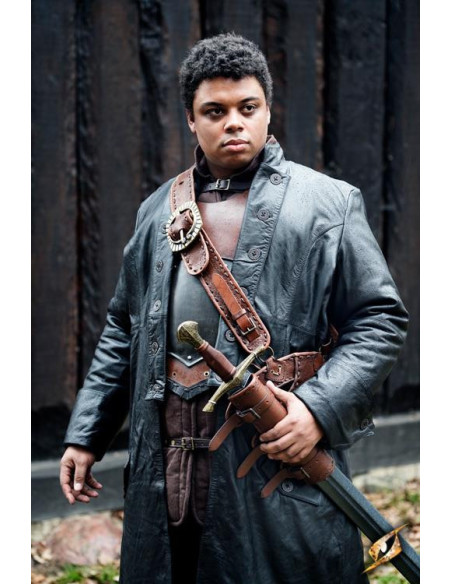 Manteau long en cuir noir Hellsing