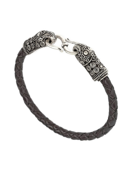 Bracelet tressé en argent Viking...