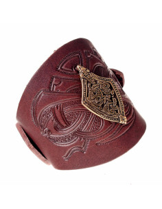 Bracelet Viking Harald avec reliefs en cuir 2