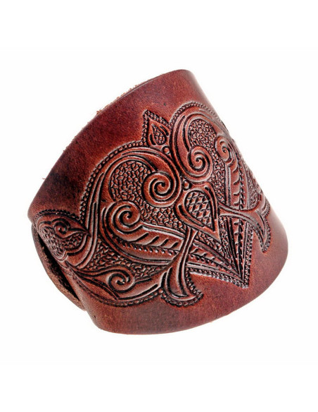 Bracelet médiéval avec reliefs en cuir