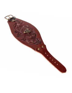 Bracelet celtique triqueta avec reliefs en cuir 2