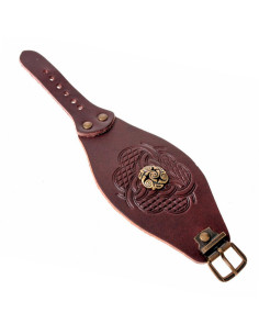 Bracelet noeuds celtiques avec reliefs en cuir 2