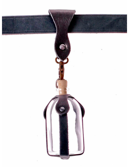 Flacon en verre avec baudrier pour...