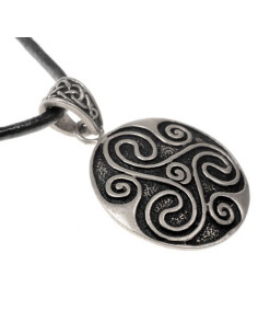 Pendentif spirale celtique Triskele avec bracelet en cuir... 2