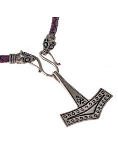 Collier en cuir viking avec le Mjölnir de Bornholm 2