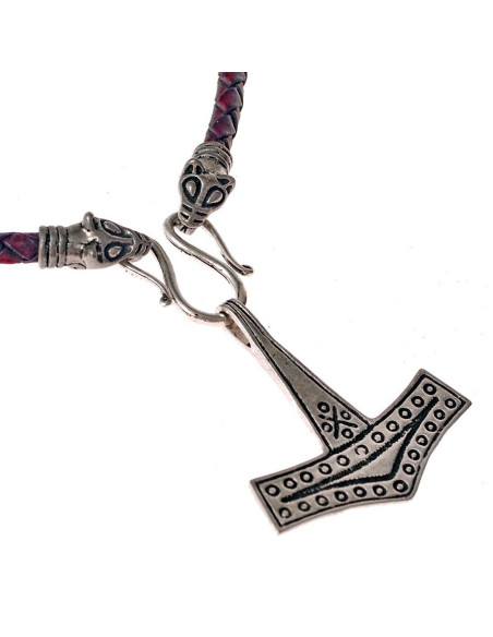 Collier en cuir viking avec le...