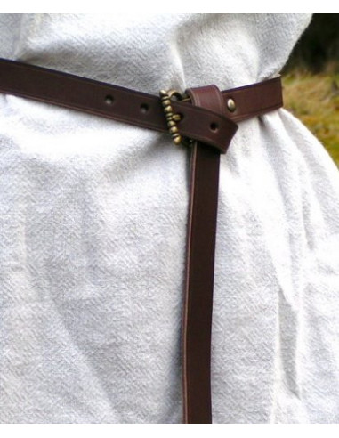 Longue ceinture médiévale fleurie à double boucle, XIIIe-XVe siècles