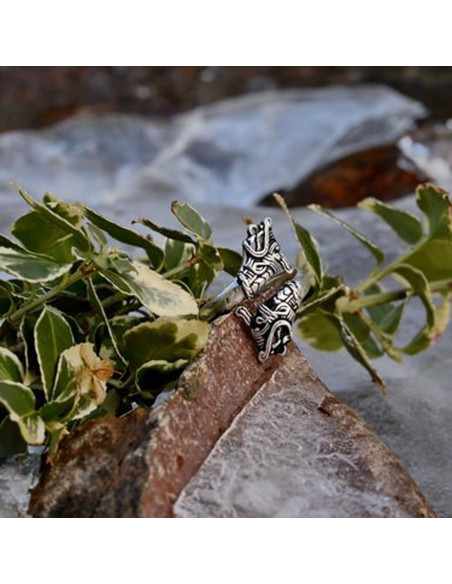 Bague Viking tête de dragon Hedeby
