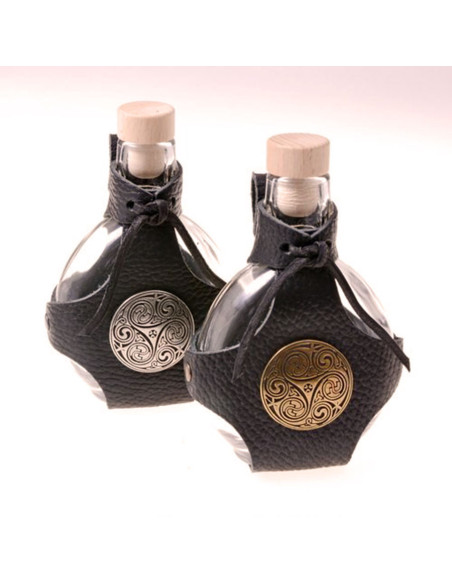 Flacon en verre avec baudrier pour...