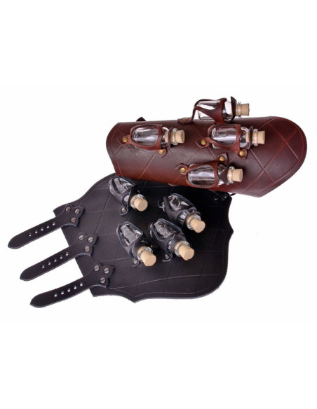 1 bracelet en cuir avec 4 pots de...