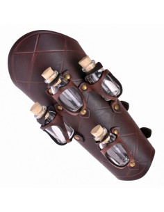 1 bracelet en cuir avec 4 pots de potion magique
